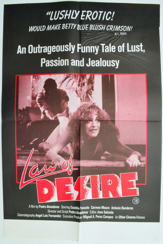 Law Of Desire  (a.k.a. La ley del deseo)   Original Double Crown Poster - Film Poster - Movie Poster 