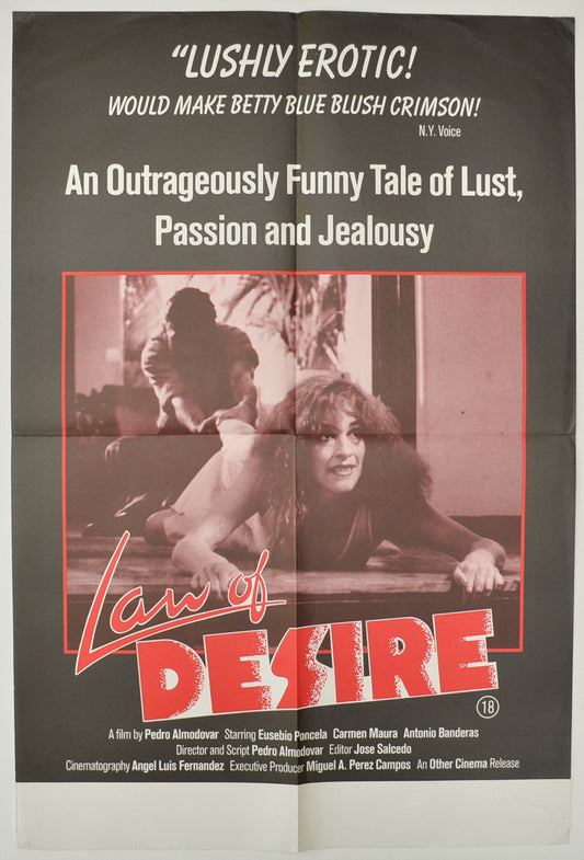 Law Of Desire  (a.k.a. La ley del deseo)   Original Double Crown Poster - Film Poster - Movie Poster  