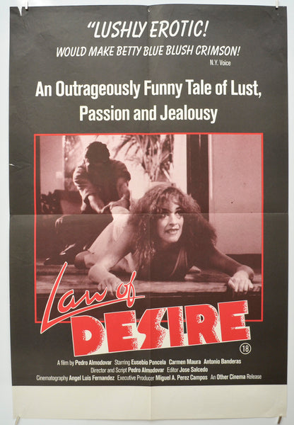 Law Of Desire (a.k.a. La ley del deseo)  Original Double Crown Poster - Film Poster - Movie Poster