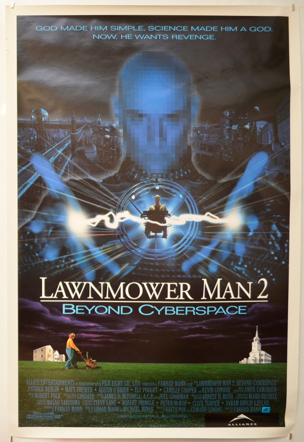 Lawnmower Man 2 : Beyond Cyberspace Original One Sheet Poster - Film Poster - Movie Poster