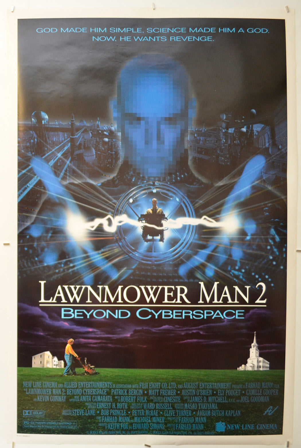 Lawnmower Man 2 : Beyond Cyberspace Original One Sheet Poster - Film Poster - Movie Poster