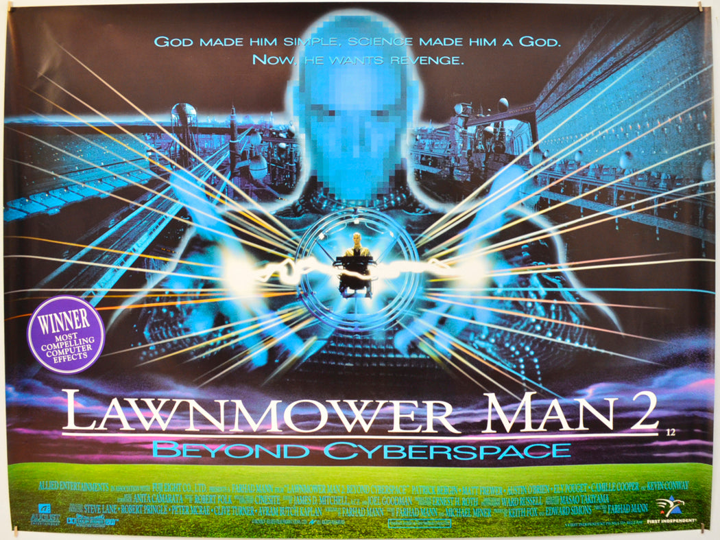 Lawnmower Man 2 : Beyond Cyberspace  Original Quad Poster - Film Poster - Movie Poster