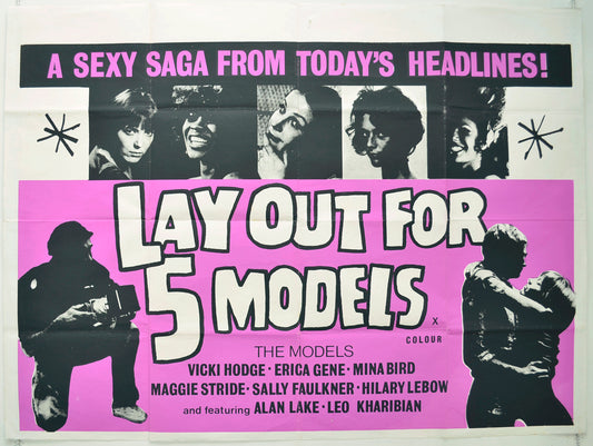 Layout For 5 Models  (a.k.a. Lay Out For 5 Models)   Original Quad Poster - Film Poster - Movie Poster  