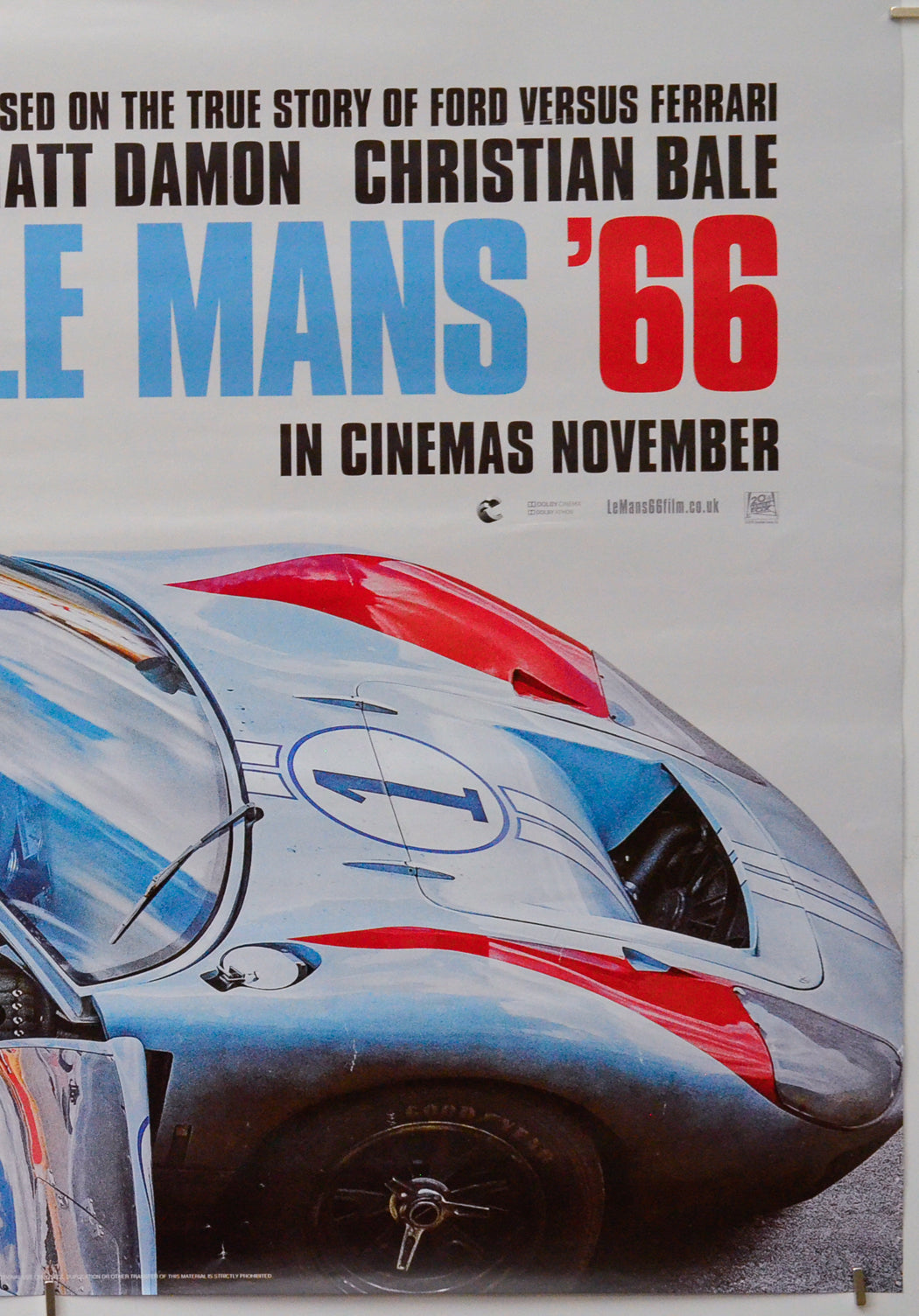 Le Mans '66 (Bottom Right) Cinema One Sheet Movie Poster 
