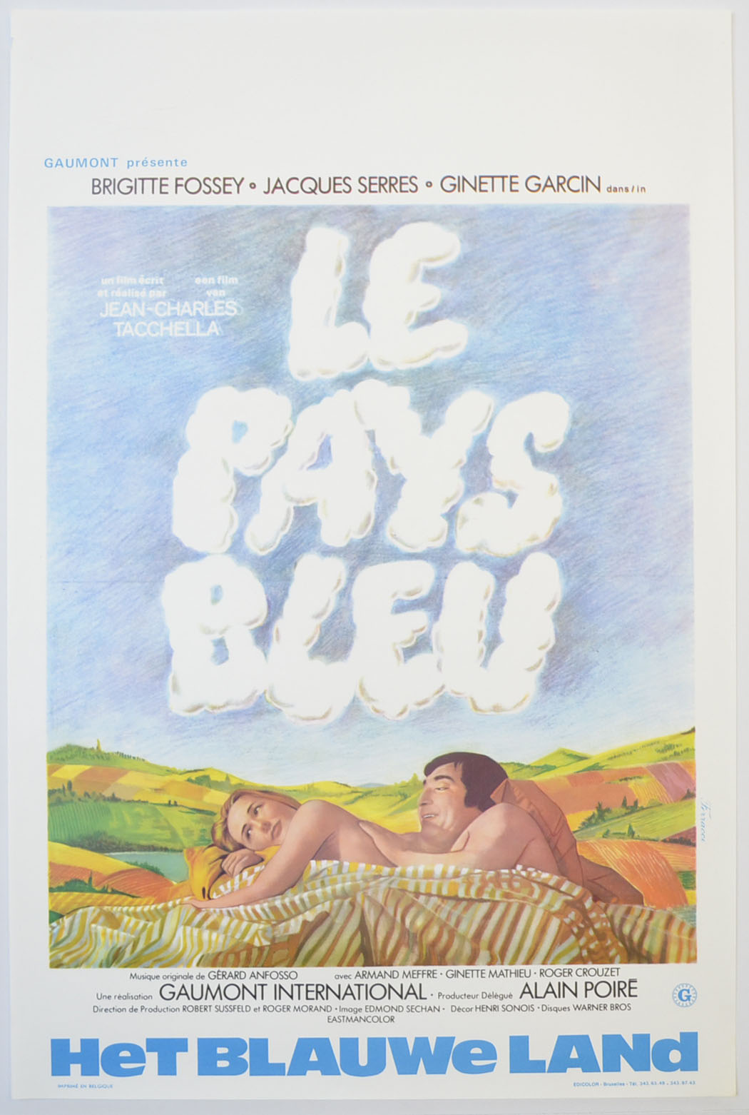 Le Pays Bleu Original Belgian Poster - Film Poster - Movie Poster