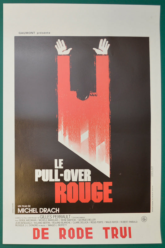 Le Pull-Over Rouge   (a.k.a. The Red Sweater)   Original Belgian Poster - Film Poster - Movie Poster  