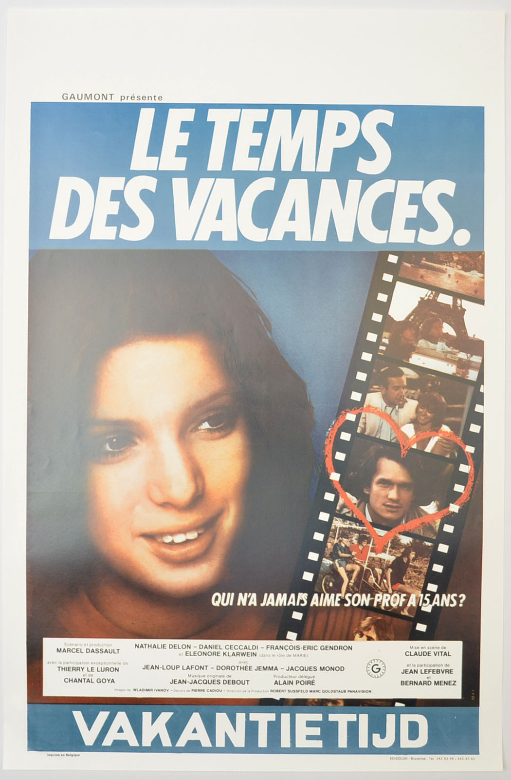 Le temps des vacances Original Belgian Poster - Film Poster - Movie Poster