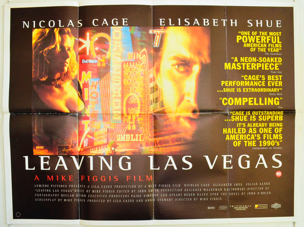 Leaving Las Vegas Original British Quad Poster - Film Poster - Movie Poster 