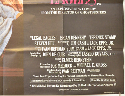 LEGAL EAGLES (Bottom Right) Cinema Quad Movie Poster 