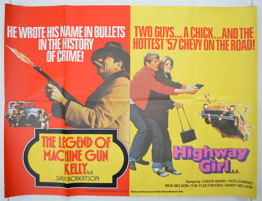 The Legend Of Machine Gun Kelly / Highway Girl   (Double Bill)   Original Quad Poster - Film Poster - Movie Poster