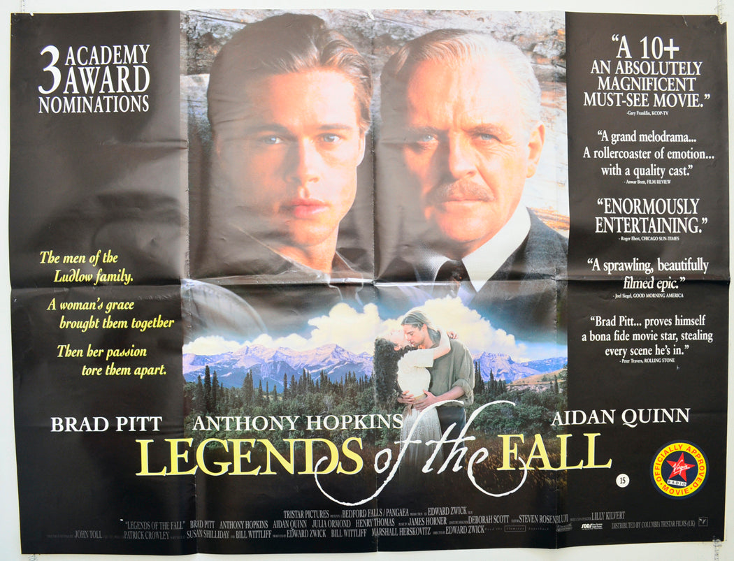 Legends Of The Fall Original Quad Poster - Film Poster - Movie Poster  