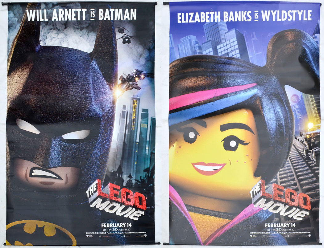 The Lego Movie (Batman & Wyldestyle Banners) Original Cinema Banner - Film Banner - Movie Banner - Vinyl Banner 