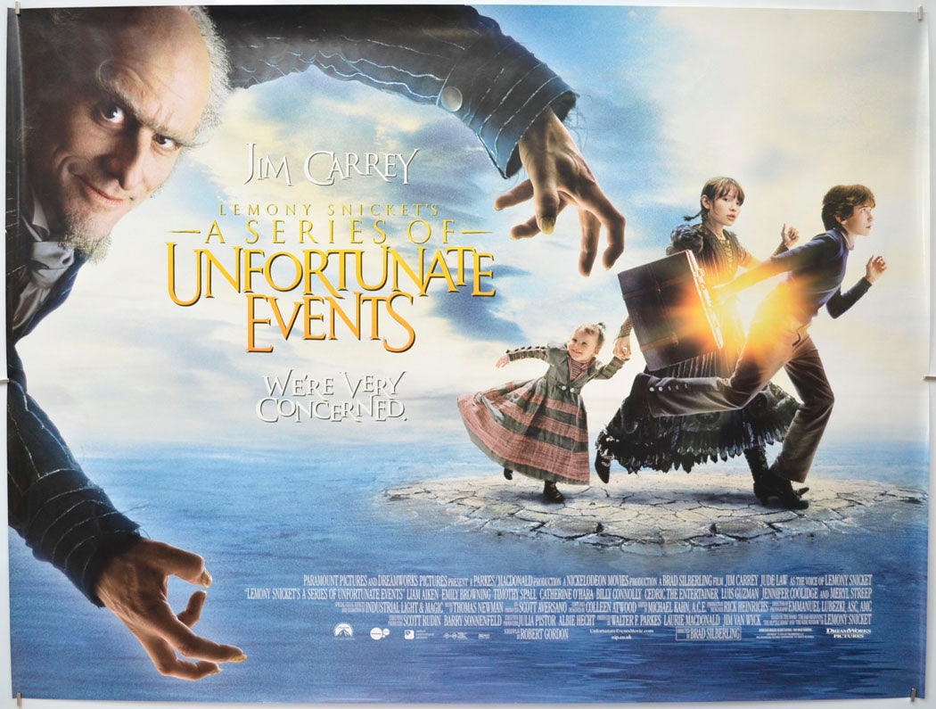 Lemony Snicket's : A Series Of Unfortunate Events Original Quad Poster - Film Poster - Movie Poster