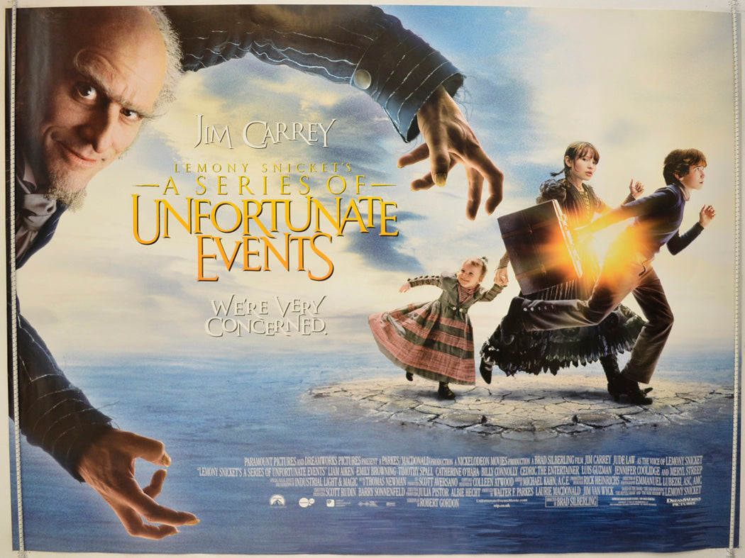 Lemony Snicket's : A Series Of Unfortunate Events  Original Quad Poster - Film Poster - Movie Poster