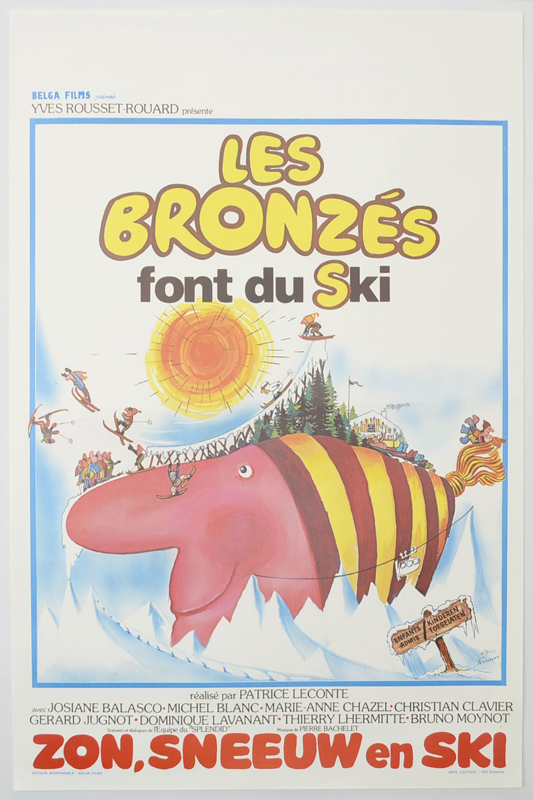 Les Bronzes Font Du Ski (a.k.a. French Fried Vacation 2) Original Belgian Poster - Film Poster - Movie Poster