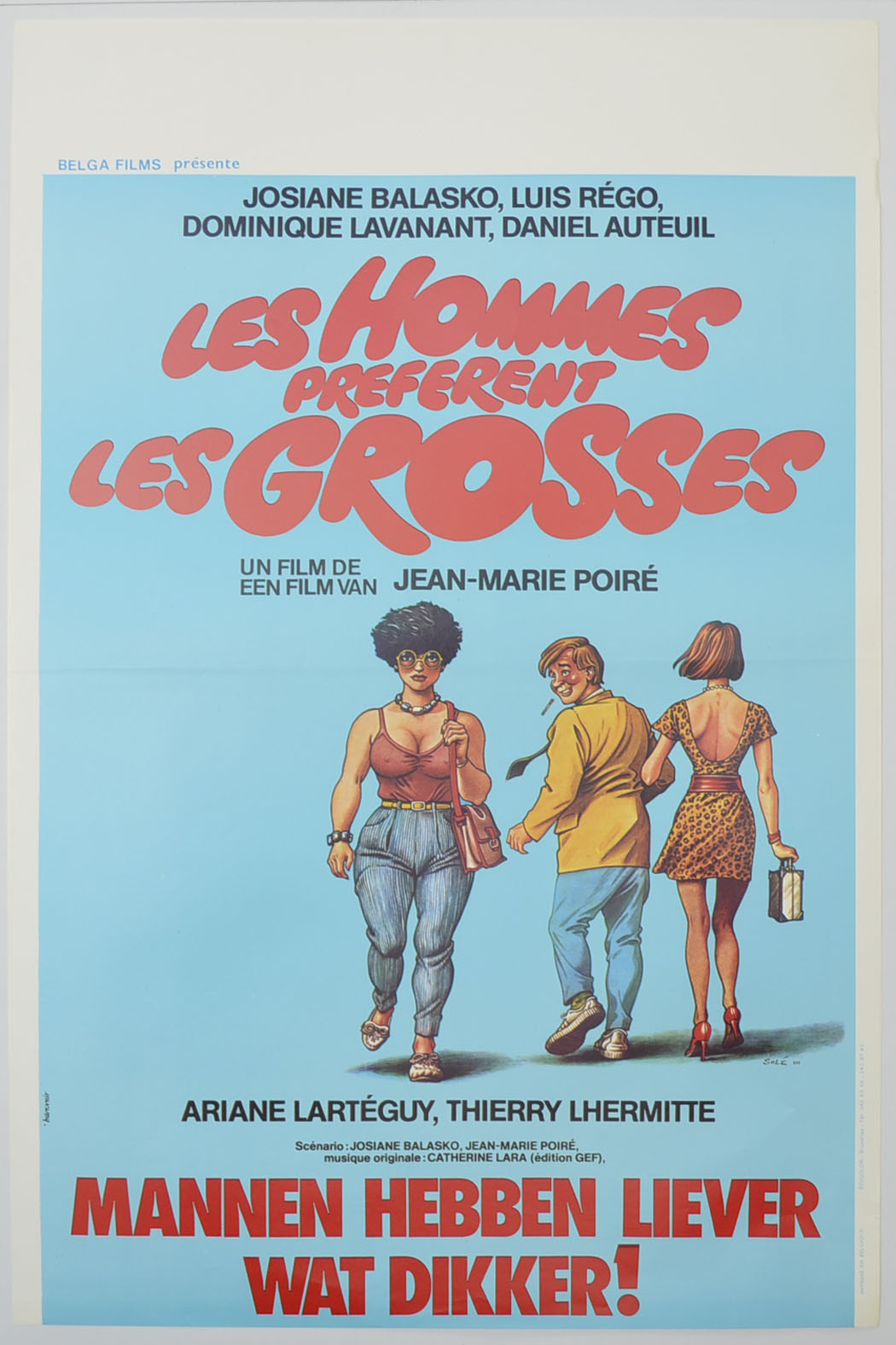 Les Hommes Preferent Les Grosses Original Belgian Poster - Film Poster - Movie Poster