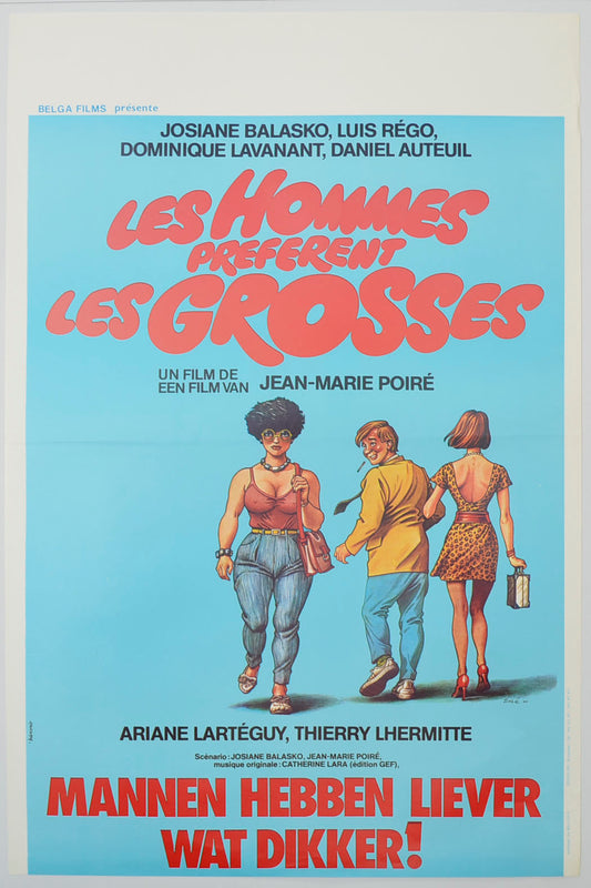 Les Hommes Preferent Les Grosses Original Belgian Poster - Film Poster - Movie Poster