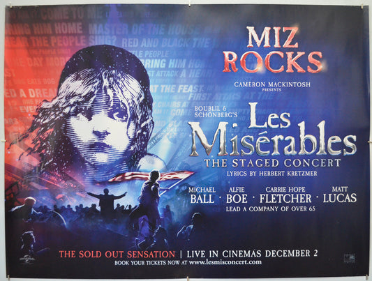 Les Miserables : The Staged Concert 2019 - Original Quad Poster - Film Poster - Movie Poster