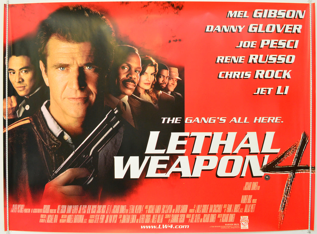 Lethal Weapon 4  Original British Quad Poster - Film Poster - Movie Poster 