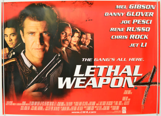 Lethal Weapon 4  Original British Quad Poster - Film Poster - Movie Poster 