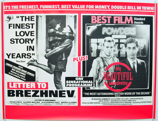 Letter To Brezhnev / My Beautiful Laundrette  (Double Bill)   Original Quad Poster - Film Poster - Movie Poster  