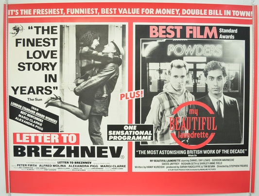 Letter To Brezhnev / My Beautiful Laundrette  (Double Bill)   Original Quad Poster - Film Poster - Movie Poster