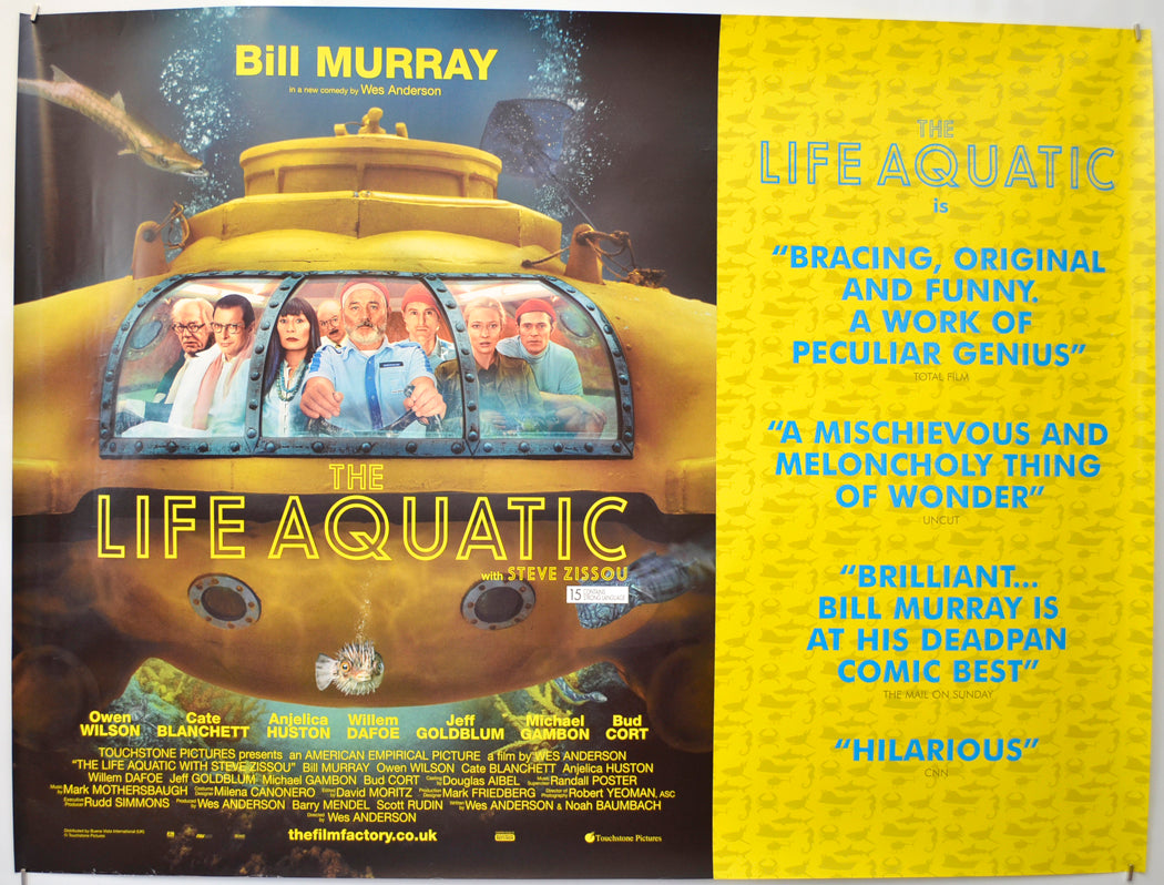 The Life Aquatic With Steve Zissou Original Quad Poster - Film Poster - Movie Poster  