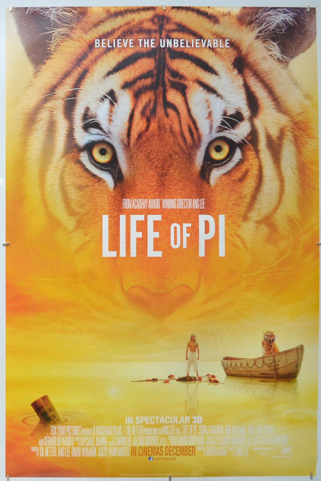 Life Of Pi - Original One Sheet Poster - Film Poster - Movie Poster 