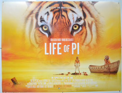 Life Of Pi - Original Quad Poster - Film Poster - Movie Poster