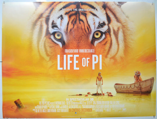 Life Of Pi - Original Quad Poster - Film Poster - Movie Poster