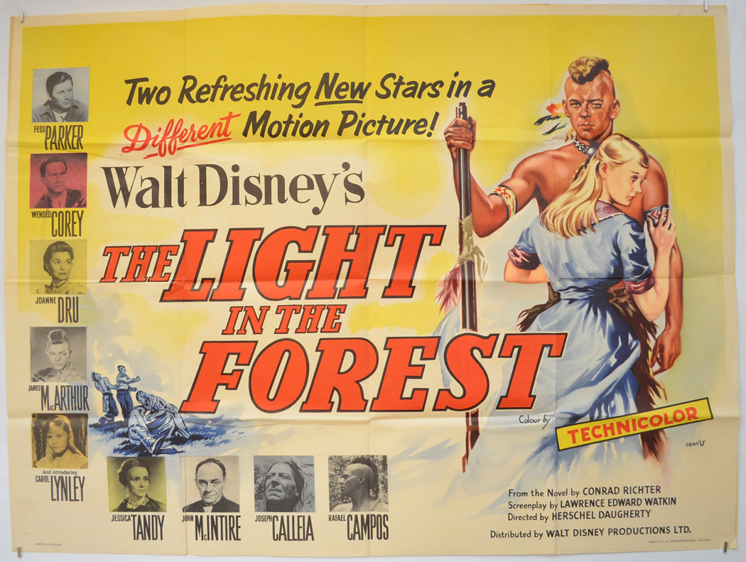 The Light In The Forest  Original Quad Poster - Film Poster - Movie Poster