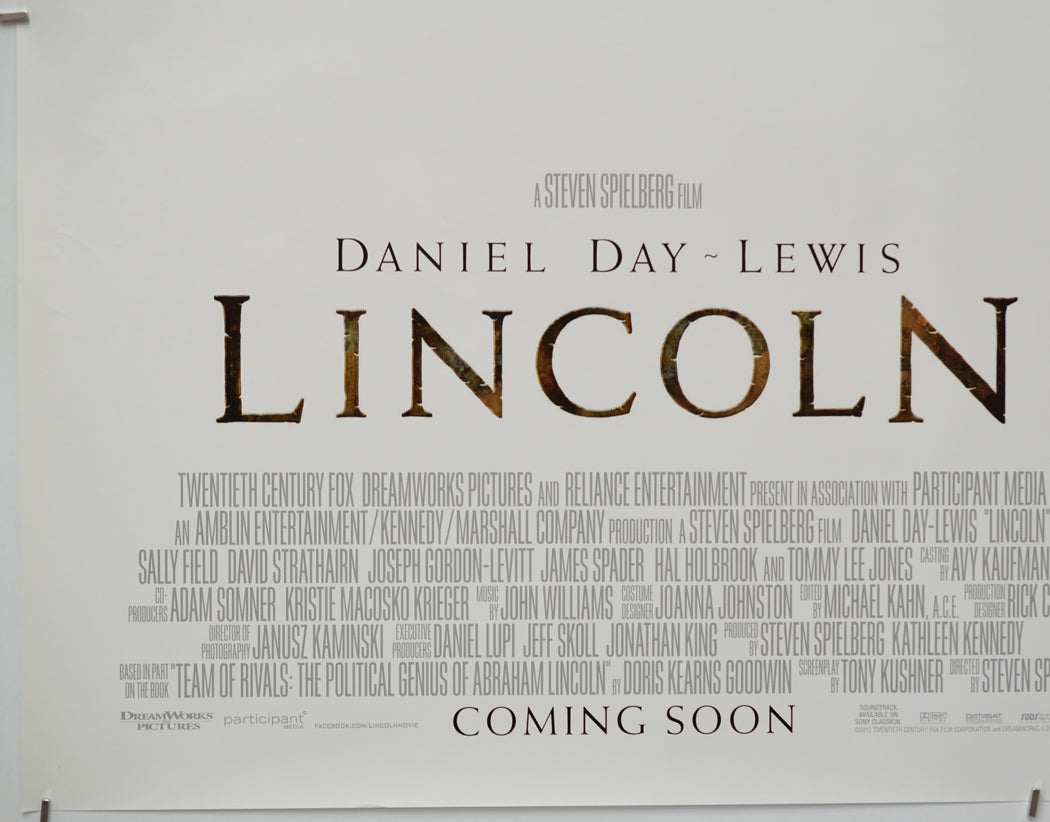 Lincoln (Bottom Left) Cinema Quad Movie Poster 