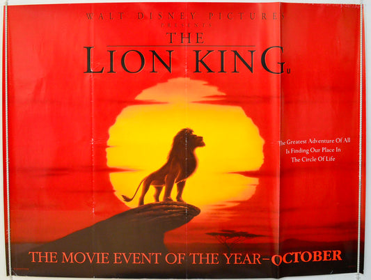 The Lion King   (Teaser / Advance Version) Original British Quad Poster - Film Poster - Movie Poster