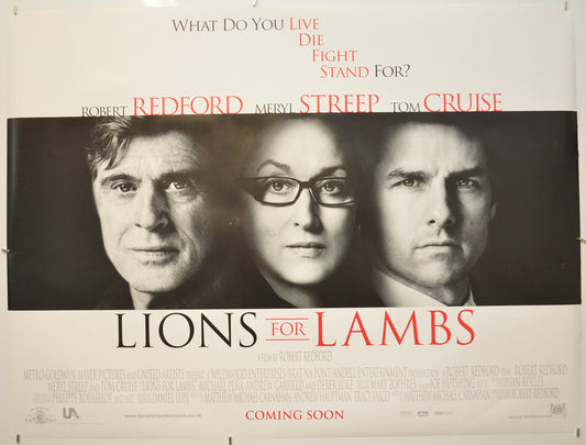 Lions For Lambs Original Quad Poster - Film Poster - Movie Poster  