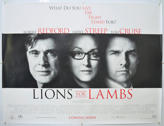 Lions For Lambs Original Quad Poster - Film Poster - Movie Poster