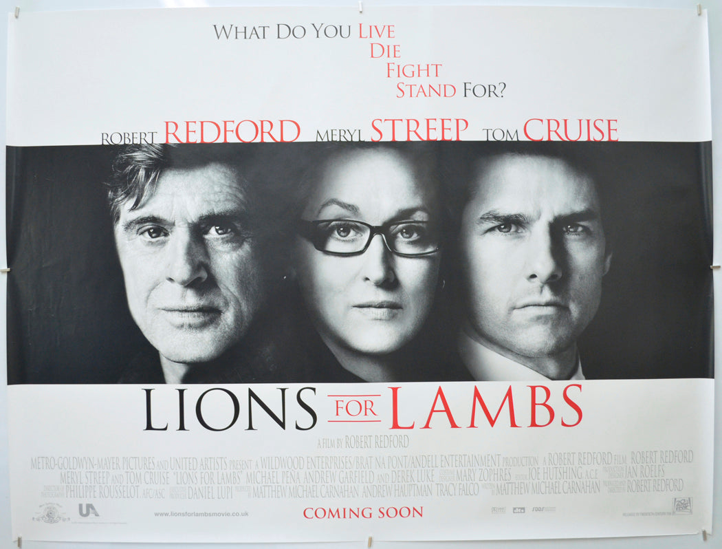 Lions For Lambs Original Quad Poster - Film Poster - Movie Poster