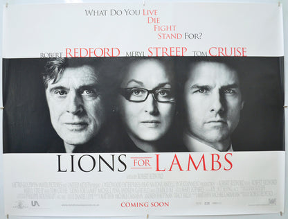 Lions For Lambs Original Quad Poster - Film Poster - Movie Poster