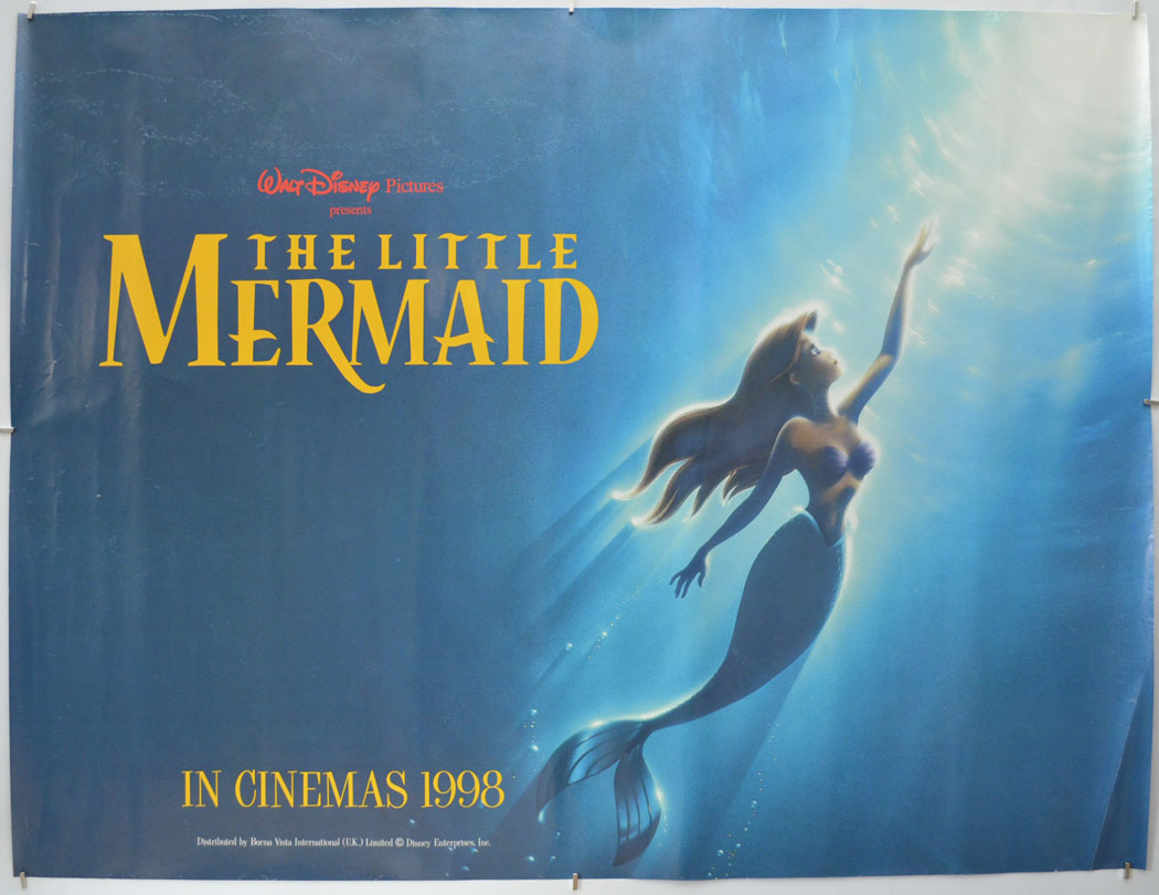 The Little Mermaid (1998 Teaser / Advance Version) Original Quad Poster - Film Poster - Movie Poster