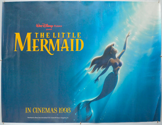 The Little Mermaid (1998 Teaser / Advance Version) Original Quad Poster - Film Poster - Movie Poster