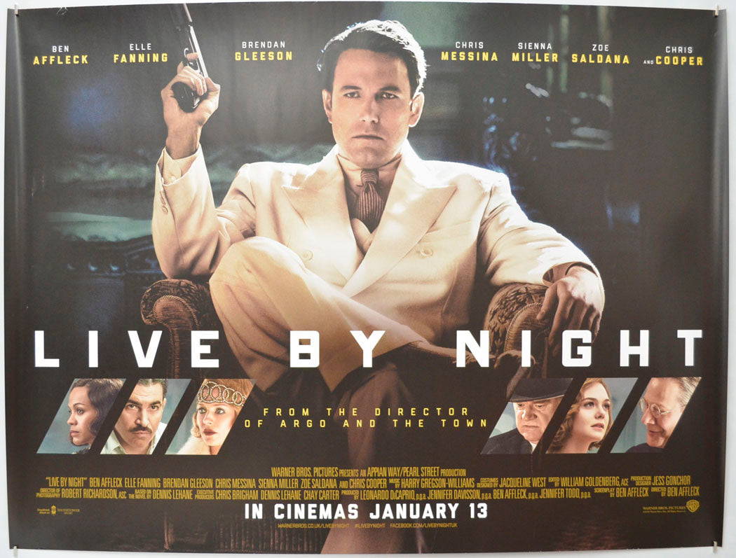 Live By Night  Original Quad Poster - Film Poster - Movie Poster