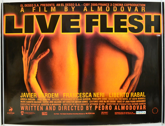 Live Flesh  (a.k.a Carne trémula)   Original Quad Poster - Film Poster - Movie Poster  