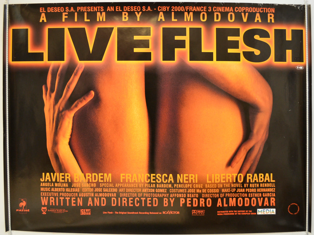 Live Flesh  (a.k.a Carne trémula)  Original Quad Poster - Film Poster - Movie Poster 