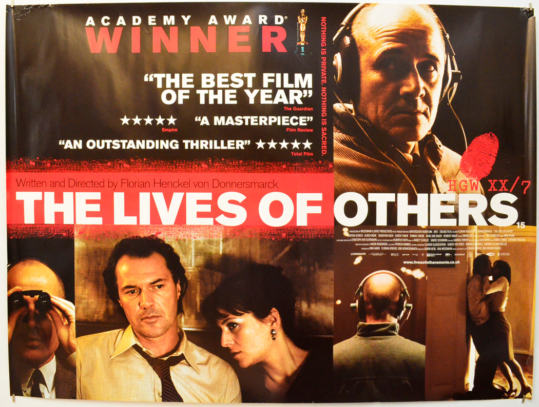 The Lives Of Others  (a.k.a. Das Leben der Anderen) Original Quad Poster - Film Poster - Movie Poster  