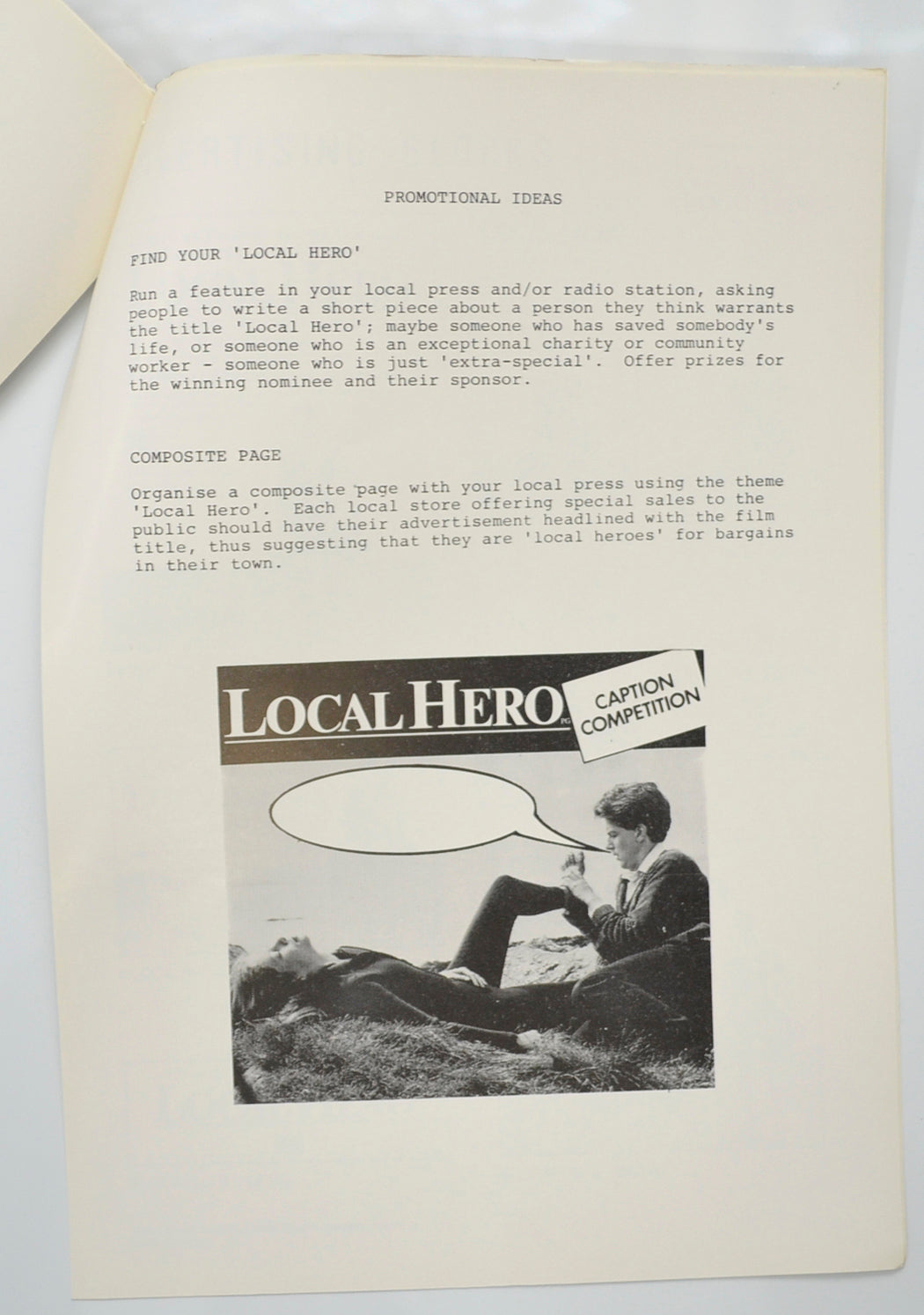 LOCAL HERO Cinema Exhibitors Campaign Pressbook - INSIDE 