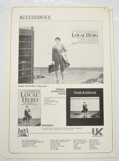 LOCAL HERO Cinema Exhibitors Campaign Pressbook - BACK 