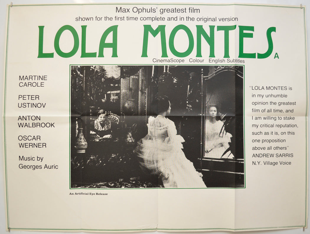 Lola Montes (Poster for the 1978 Artifical Eye re-release of the 1955 Film)  Original Quad Poster - Film Poster - Movie Poster