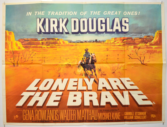 Lonely Are The Brave Original Quad Poster - Film Poster - Movie Poster  