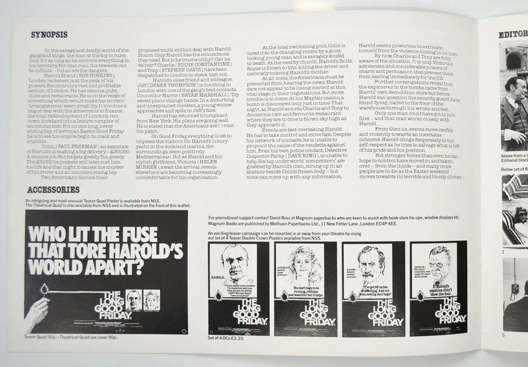 THE LONG GOOD FRIDAY Cinema Exhibitors Campaign Pressbook - INSIDE 