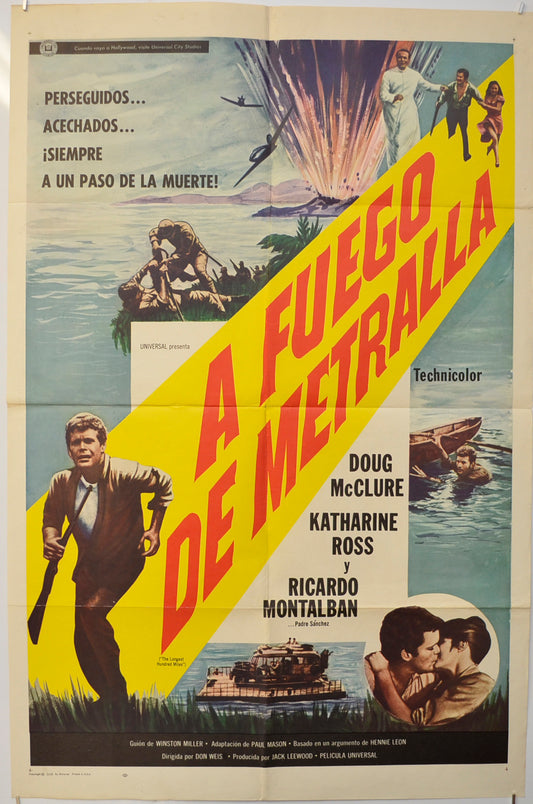 The Longest Hundred Miles (Spanish Title - A Fuego De Metralla) Original One Sheet Poster - Film Poster - Movie Poster