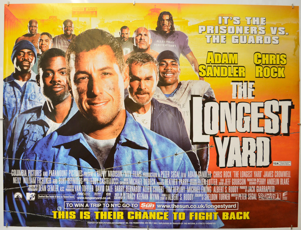 The Longest Yard Original Quad Poster - Film Poster - Movie Poster  